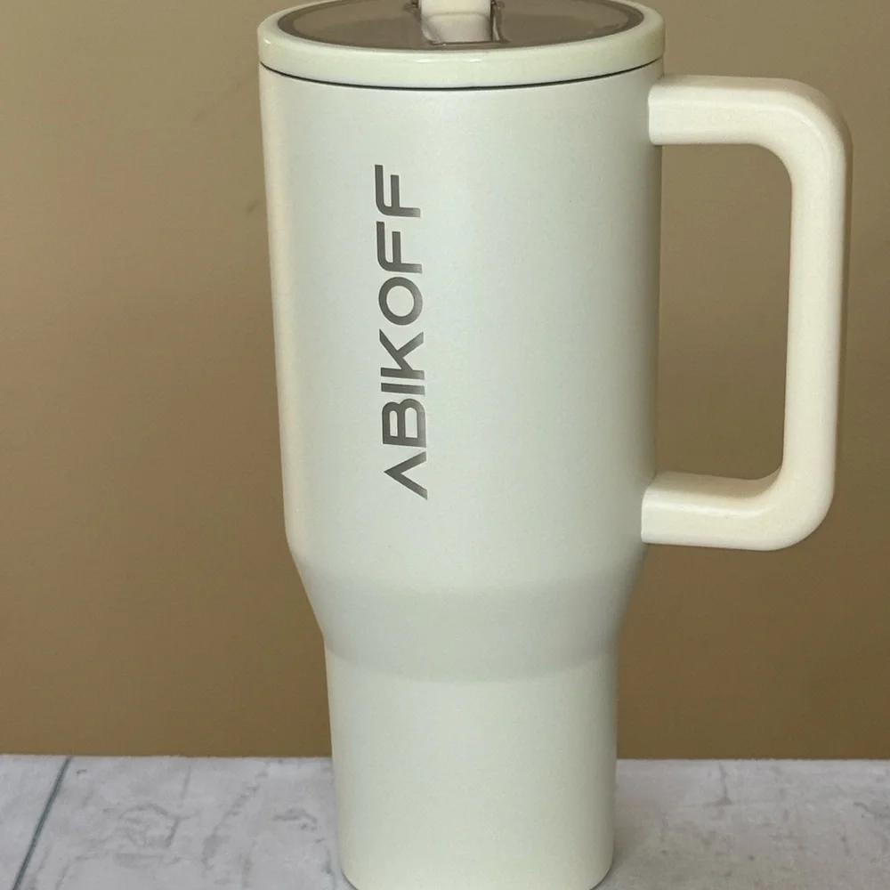 ABIKOFF 30oz  Cream stainless steel tumbler Mug